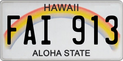 HI license plate FAI913
