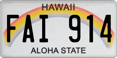 HI license plate FAI914