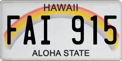 HI license plate FAI915
