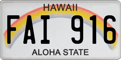 HI license plate FAI916