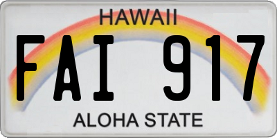 HI license plate FAI917