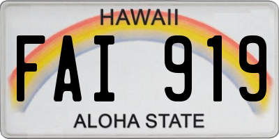 HI license plate FAI919