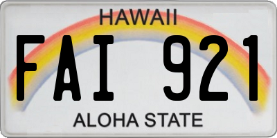 HI license plate FAI921