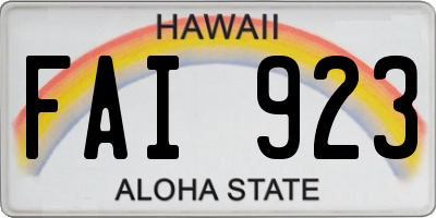 HI license plate FAI923