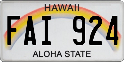 HI license plate FAI924