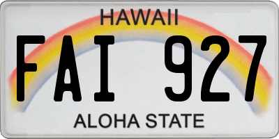 HI license plate FAI927