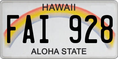 HI license plate FAI928