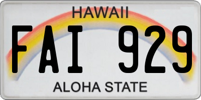 HI license plate FAI929