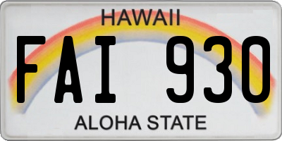 HI license plate FAI930