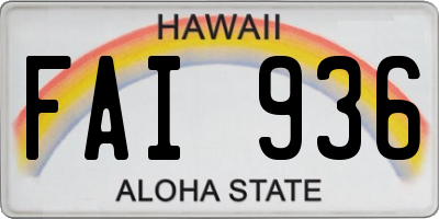 HI license plate FAI936