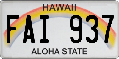 HI license plate FAI937