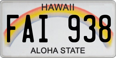 HI license plate FAI938