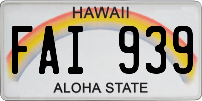 HI license plate FAI939