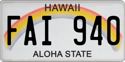HI license plate FAI940