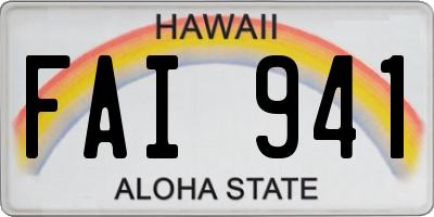HI license plate FAI941