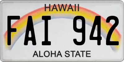 HI license plate FAI942