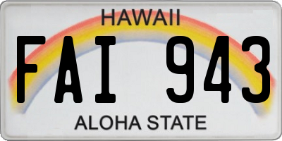 HI license plate FAI943