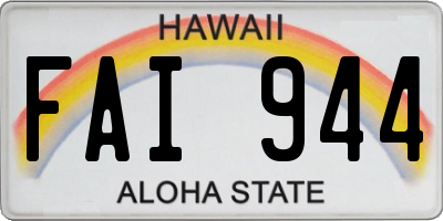 HI license plate FAI944