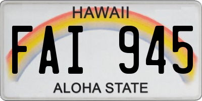 HI license plate FAI945