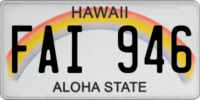 HI license plate FAI946