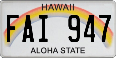 HI license plate FAI947