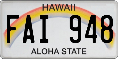 HI license plate FAI948