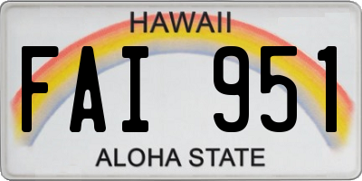 HI license plate FAI951