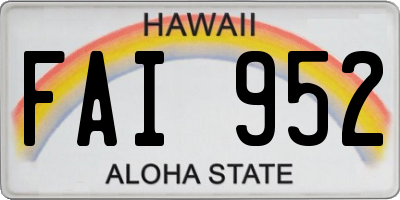 HI license plate FAI952