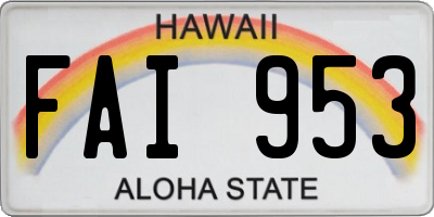 HI license plate FAI953