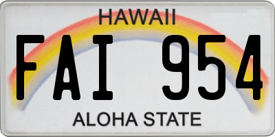 HI license plate FAI954