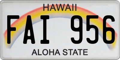 HI license plate FAI956