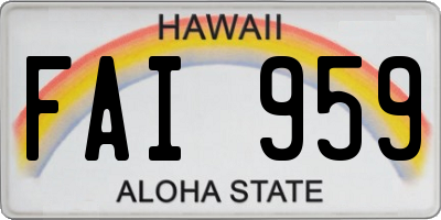 HI license plate FAI959
