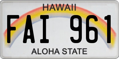 HI license plate FAI961