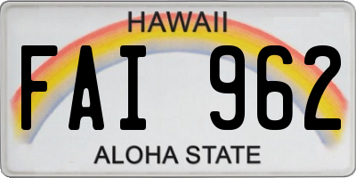 HI license plate FAI962