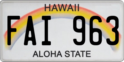 HI license plate FAI963