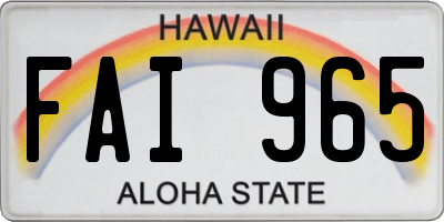 HI license plate FAI965