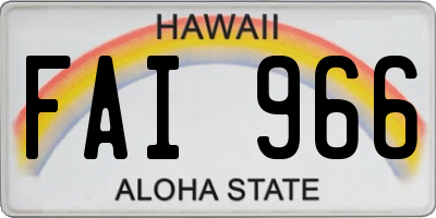 HI license plate FAI966