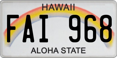 HI license plate FAI968