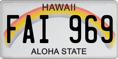 HI license plate FAI969