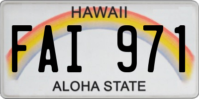 HI license plate FAI971