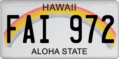 HI license plate FAI972