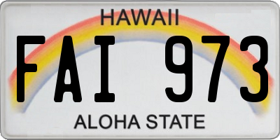 HI license plate FAI973