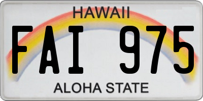 HI license plate FAI975