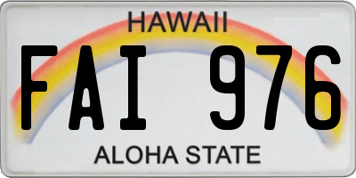 HI license plate FAI976