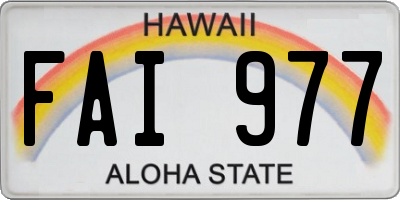 HI license plate FAI977
