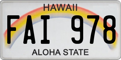 HI license plate FAI978