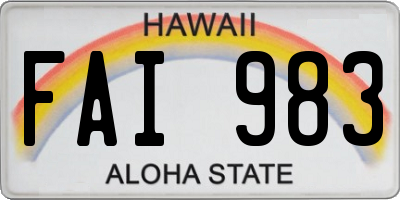HI license plate FAI983