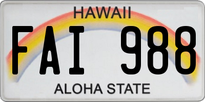HI license plate FAI988