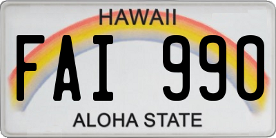 HI license plate FAI990
