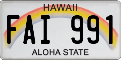 HI license plate FAI991